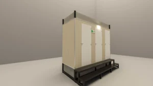 Custom Three-Cabin Portable Toilet